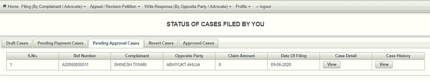 Cases awaiting approval