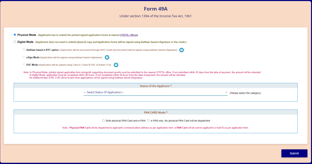 Form 49A Submit