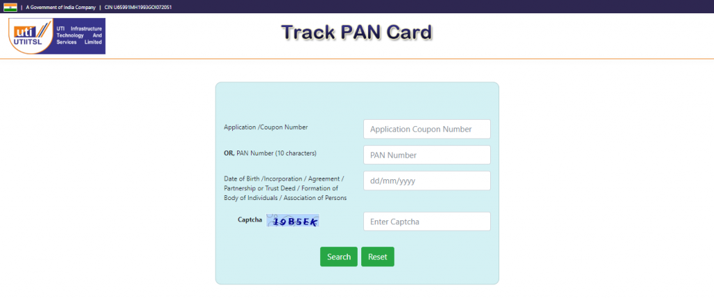 Track PAN Card Status